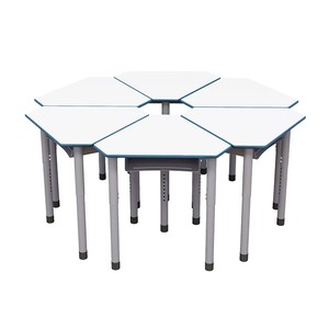 Table de travail hexagonale en métal moderne personnalisée, table d'école, table de laboratoire, table d'étudiant - Product Image 2