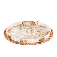 Plateau Simanim en acrylique et lucite, couleur blush nectar, pour la table de Rosh Hashanah, cadeaux de Judaica juive