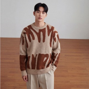 Suéter de punto vintage para <span class=keywords><strong>hombre</strong></span>, modelo holgado, con <span class=keywords><strong>cuello</strong></span> <span class=keywords><strong>redondo</strong></span> y colores contrastantes, de manga larga - Product Image 2