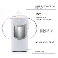 Gobelet en acier inoxydable sans BPA, double paroi, 12oz, poignées sous vide, tasse de voyage pour sublimation, pour enfants,