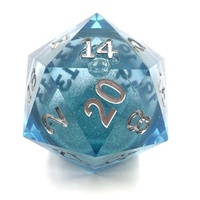 D20 noyau liquide géant résine dés polyèdre 55MM jeu de société personnalisé dés RPG Dragon City accessoires tranchant couleur