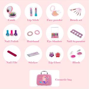 Kit de maquillage pour enfants brillant à lèvres vernis à ongles à base d'eau autocollant pour ongles trousse de maquillage OEM populaire pour filles et enfants - Product Image 3