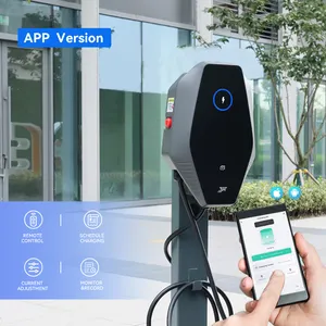 Fornecedor 4G WIFI App smart ac poste de carregamento de carro 16a 220v 7kw ev carregador estação de carro elétrico com plug