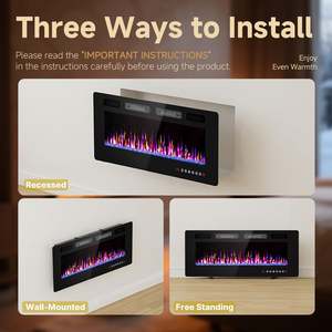 50 "Color/Llama Log & Crystal Option Estrecho Bisel Temporizador Dimmer Muebles Decoración Chimenea - Product Image 3