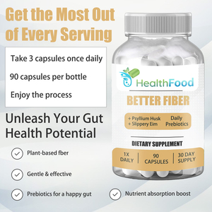 High Absorption Better Fiber Capsules Psyllium Husk Powder Capsules Regulate Bowel Movement 30 Day Supply Fiber <b>Supplement</b> - Product Image 2