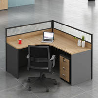 Combinazione Moderna di Scrivania e Sedia da Ufficio in Legno Modulare con Postazione a 6 Pannelli Divisori per Ufficio