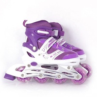 Patins à roulettes LED pour enfants avec roues lumineuses intégrées, personnalisables, roues en PVC, taille réglable, pour l'extérieur