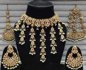 Gargantilla Kundan hecha a mano, conjunto de joyas chapadas en oro, moda india para mujeres, producto a granel hecho a mano - Product Image 2