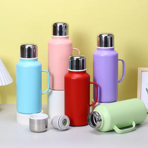 Bouteille d'eau en acier inoxydable multicolores de 1000 ml avec poignée ergonomique et couvercle à joint étanche pour un usage quotidien - Product Image 5