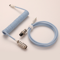 Cable de teclado en espiral, Conector de color aviador, usb c, cable de teclado