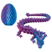 Kit Telur Ular Viper Cetak 3D Tahun Baru Imlek, Model Hewan dengan Sendi Artikulasi, Figur Ular Kecil Realistis Buatan Tangan