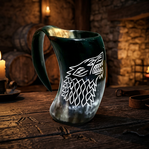 B.S INTERNATIONAL Handicrafts Real Horn Mug Eco-Friendly Lightweight Best Quality Dishwasher Safe Food Safe Beer Camping NATY50 - Product Image 1