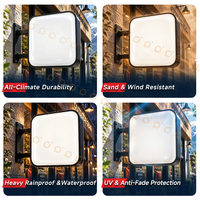 Boîte à lumière LED ronde personnalisée pour enseigne, boîte à lumière lumineuse en aluminium pour logo, signalétique publicitaire pour restaurant à service rapide et devanture de magasin