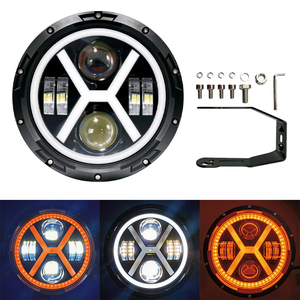 ไฟหน้ารถยนต์ LED ทรงกลมขนาด 7 นิ้ว พร้อมไฟสูง-ต่ำ และไฟวงแหวนสำหรับมอเตอร์ไซค์ ไฟทำงานภายนอกรถยนต์ - Product Image 6