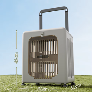 Tas Ransel Perjalanan Hewan Peliharaan 4 Roda Plastik Portabel Multi-Fungsi Kapasitas Besar Berventilasi Ramah Lingkungan untuk Jalan-Jalan Kucing - Product Image 6