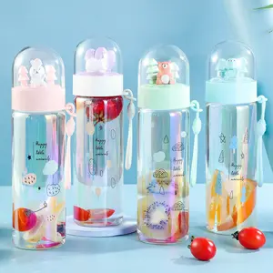 2021 Kustom Warna Baru 400Ml Botol Kaca Air Beku Dewasa Anak-anak Mewah Bening Portabel