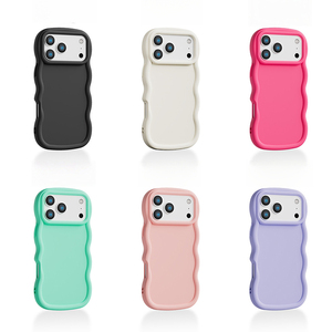 เคสโทรศัพท์แบบซับลิเมชั่นลายคลื่นขายส่ง สำหรับ iPhone XS Max, 11, 12, 13, 14, 15, 16, 17 Air และเคส iPhone 17 Pro Max สีดำ ทำจากซิลิโคน - Product Image 2