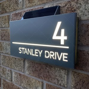 Dropshipping chiếu sáng năng lượng mặt trời địa chỉ mảng bám chiếu sáng đường phố lên doorplate dấu hiệu căn hộ cửa tấm dấu hiệu - Product Image 1