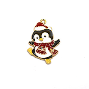 Dijes de pingüino navideños de aleación de zinc, colgante de dibujos animados para hacer joyas, collar, pulsera, llavero DIY - Product Image 4
