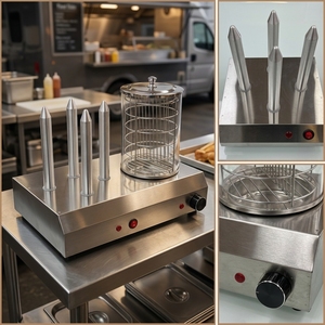 <b>Electric</b> Hot Dog <b>Steamer</b> and Bun Warmer Stainless Steel Commercial Sausage Steaming Machine with Glass Cylinder - Product Image 6