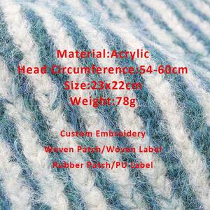 Custom Unisex Acrylic Beanie Fashion <b>Winter</b> Warm Two Tone Knitting <b>Hat</b> Casual Striped Beanies - Product Image 3
