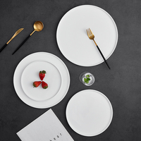 Assiette de petit-déjeuner en porcelaine fine blanche à bords droits P&T Horeca, assiette de dîner pour hôtel et restaurant, vaisselle en porcelaine fine, vente en gros