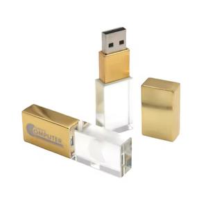 Clés USB 3.0 Cristal couleur or avec emballage en boîte blanche 16 Go 32 Go 64 Go - Product Image 2