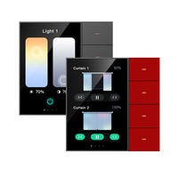 Écran Intelligent Mural Golden Security Zigbee 3.5 Pouces 2024 avec 4 Groupes de Scènes et 4 Variateurs d'Éclairage