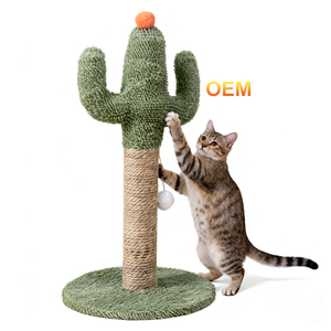 Nuevo Rascador para Gatos con Forma de Árbol Cactus, con Bola Colgante y Estructura para Trepar, de Material de Pelo Sintético, para Interiores y Sala de Estar, Precio de Fábrica - Product Image 1