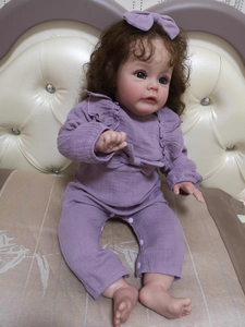 R & B 55Cm el-detaylı boyama Suesue görünür damarlar ile gerçekçi silikon yeniden doğmuş bebek kız bebekler gerçekçi cilt - Product Image 3