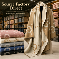 Écharpe Cachemire Chaleureuse Épaisse Automne GG Luxe Jacquard Artisanat Extérieur Toutes Saisons Légère Châle pour l'Hiver