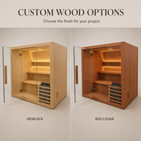 Ukuran Kustom Tersedia, Ruang Sauna Kering Indoor untuk 4 Orang, Kayu Solid Cedar Merah & Hemlock dengan Pemanas Sauna Bersertifikasi ETL & CE