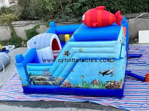 Commercial Inflatable Dry Slide 18ft 20ft Double Lane Slides Inflatable House Water Slide For Kids Adults With Blower
