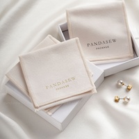 Boîte à bijoux en carton personnalisée PandaSew et pochette en velours pour bijoux avec logo imprimé
