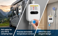 Chauffe-eau électrique mural instantané en acier inoxydable, commande manuelle, 110V, petit format, sans réservoir, chauffage rapide, pour hôtel et voiture