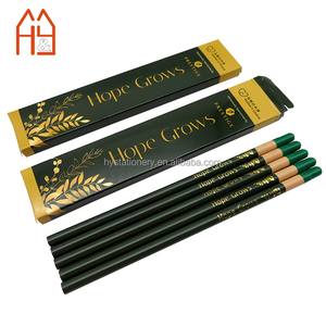 Ensemble de crayons en capsules de graines plantables 5 pièces dans une boîte en papier avec logo personnalisé en estampage <span class=keywords><strong>à</strong></span> chaud doré - Product Image 1