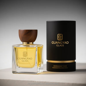 Precio al por mayor Botella de vidrio rectangular Suero para el cuidado de la piel 50ml Botella de spray de vidrio transparente vacía con tapa de madera Bomba de spray - Product Image 6