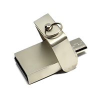 Flashdisk Metal OTG Putar 2 in 1 Micro USB untuk Ponsel Android Logo Custom Grosir
