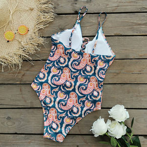Maillot de bain une pièce imprimé, sexy, ajouré, taille haute, pour femmes, vêtements de plage, <span class=keywords><strong>Monokini</strong></span>, nouvelle collection 2022 - Product Image 4