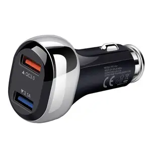 Cargador de coche QC3.0 rápidamente de carga del cargador del coche del 2 puerto Dual USB adaptador para iPhone Samsung teléfono 38W Coche