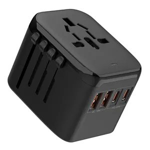 Spécifications multiples charge rapide pour femmes cadeaux d'affaires adaptateur de voyage avec prise universelle 4 ports usb