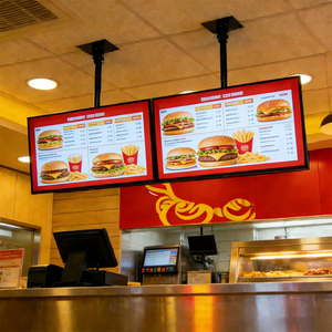 Système de menu numérique multi-écrans pour chaînes de restauration rapide, affichage tactile 4K synchronisé, animation de texte, affichage numérique pour magasins de détail et métros - Product Image 1
