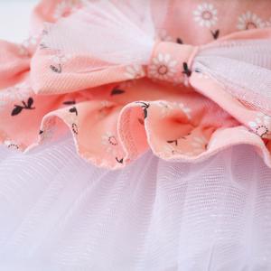 Fabricante al por mayor Rosa gris sol flor hecho a mano Bowknot ropa para mascotas vestido para perros - Product Image 4