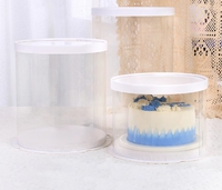 Boîte d'emballage transparente de gâteau blanc rond de vente directe d'usine pour l'emballage de gâteau