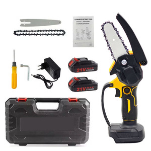 6 Zoll wiederauf ladbare elektrische Kettensäge Kleine Haushalts-Hands äge Baums ch neidende <span class=keywords><strong>Wunder</strong></span> Hand kettensäge Holz schneid säge - Product Image 1