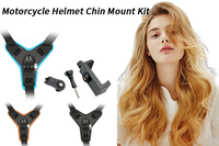Support pour téléphone portable avec mentonnière pour casque de moto Caméra de sport Go Pro DJI Action Cameras