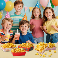 Barquettes alimentaires jetables multi-motifs en papier anti-graisse pour anniversaires, soirées cinéma et toutes les célébrations
