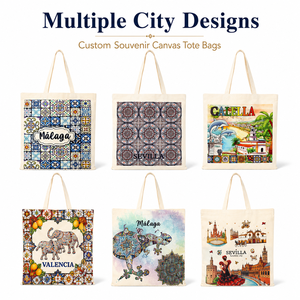 Bolsa de compras ecológica personalizada con estampado de monumentos españoles, bolsa de viaje personalizada, bolsa de algodón d - Product Image 4