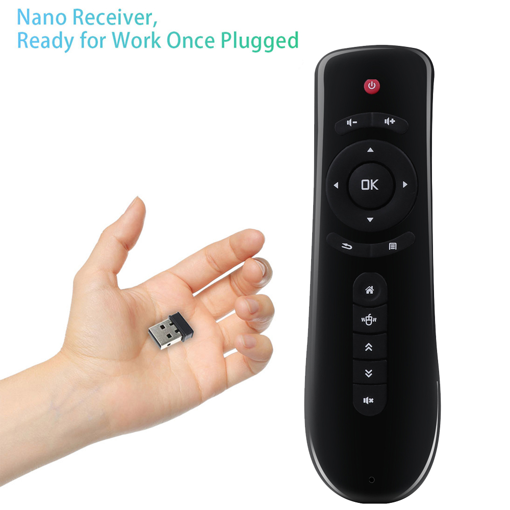T2 2.4G Gyroscope Souris de Fly Air Android Boîte de Intelligente de Télécommande Sans Fil Universel clavier pour TV Box PC