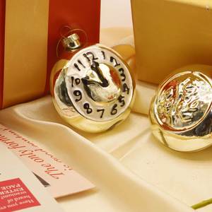 ลูกบอลแก้วตกแต่งงานแต่งงานคริสต์มาสปีใหม่ ของตกแต่งงานปาร์ตี้ คุณภาพสูง งานฝีมือแก้วรูปทรงนาฬิกา - Product Image 5